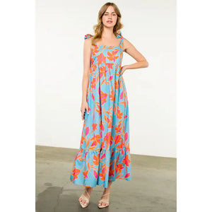 Tie Strap Floral Maxi Dress