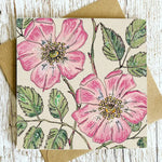 Wild Roses Embroidery Art Card