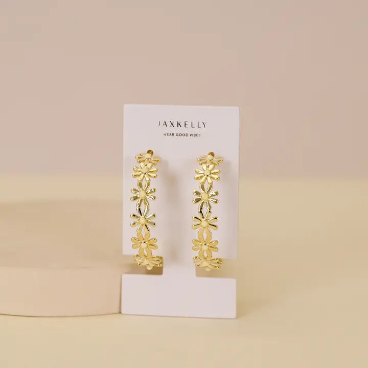 Daisy Hoop Earrings