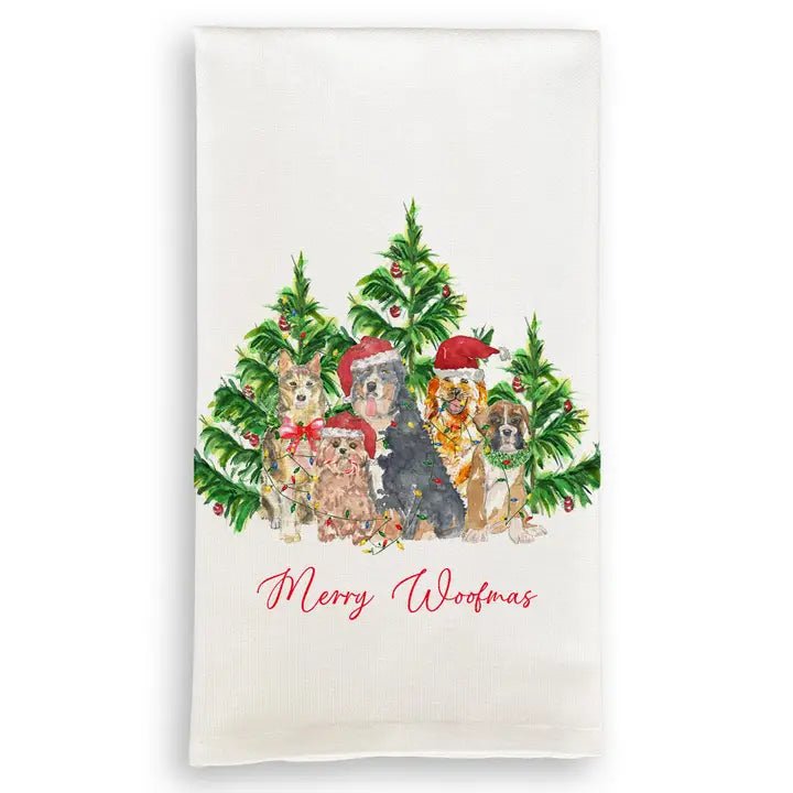 Merry Woofmas Kitchen Towel