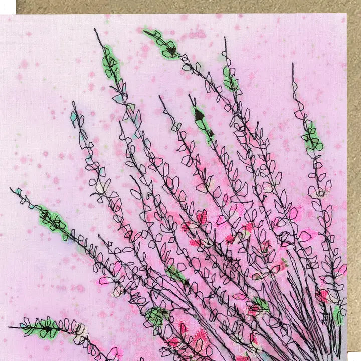 Wild Heather Embroidery Art Card