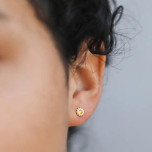 Amber Sun Stud Earrings