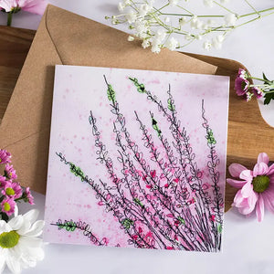 Wild Heather Embroidery Art Card