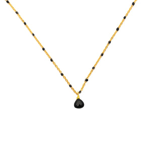 Black Spinel Mini Enamel Chain Necklace