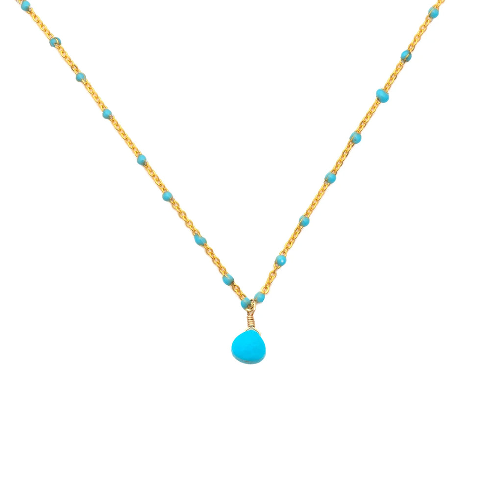 Turquoise Mini Enamel Chain Necklace