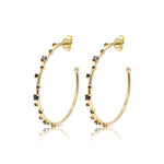 Gold Black Starry Hoops