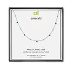 Silver and Emerald Satellite Gemstone Necklace