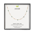 Gold and Emerald Satellite Gemstone Necklace