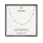 Gold and Turquoise Satellite Gemstone Necklace