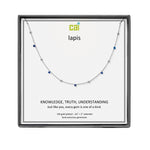 Silver and Lapis Satellite Gemstone Necklace