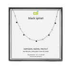 Silver and Black Spinel Satellite Gemstone Necklace