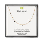 Gold and Black Spinel Satellite Gemstone Necklace