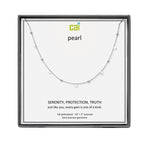 Silver and Pearl Satellite Gemstone Necklace