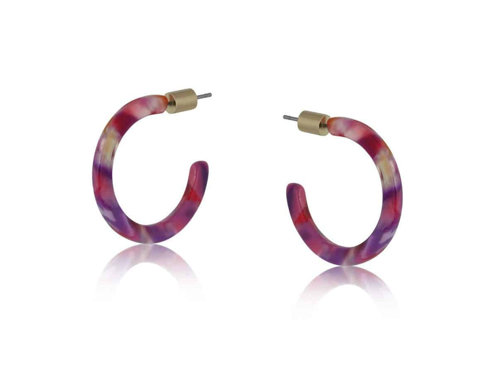 Pink Purple Erica Small Hoops