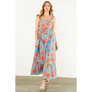 Tie Strap Floral Maxi Dress