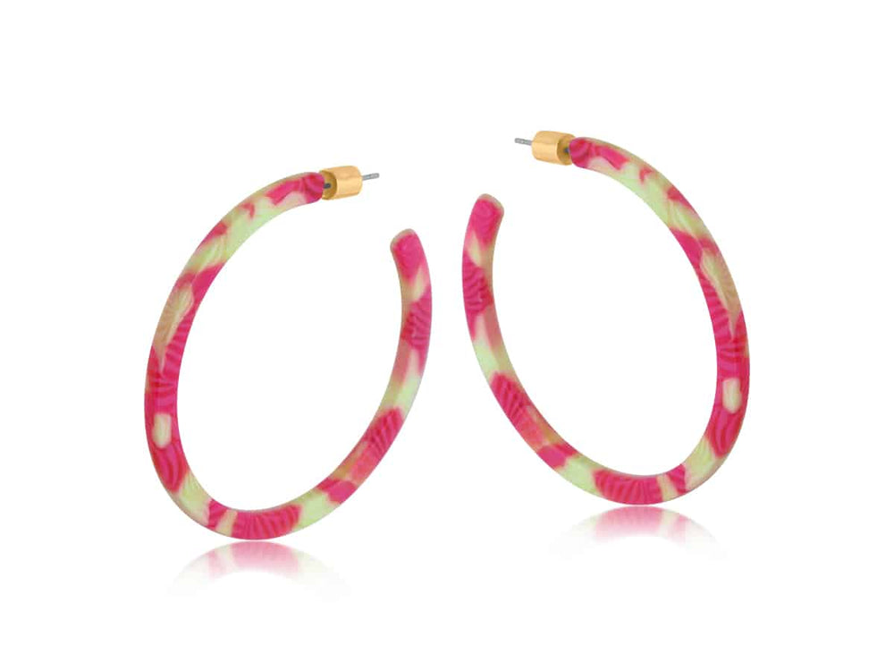 Yellow and Pink Emma Statement Hoops