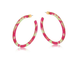 Yellow and Pink Emma Statement Hoops