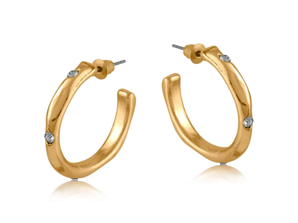 Gold Pamela Encrusted Hoops