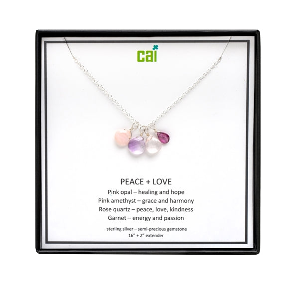 Silver Peace and Love Necklace