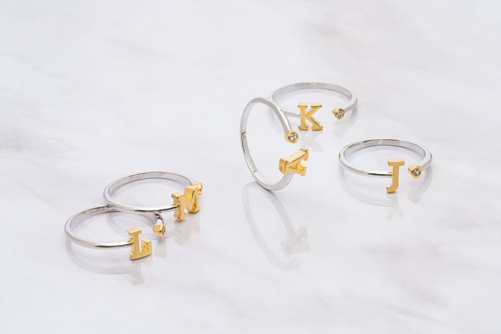 Two Tone Y Initial Ring