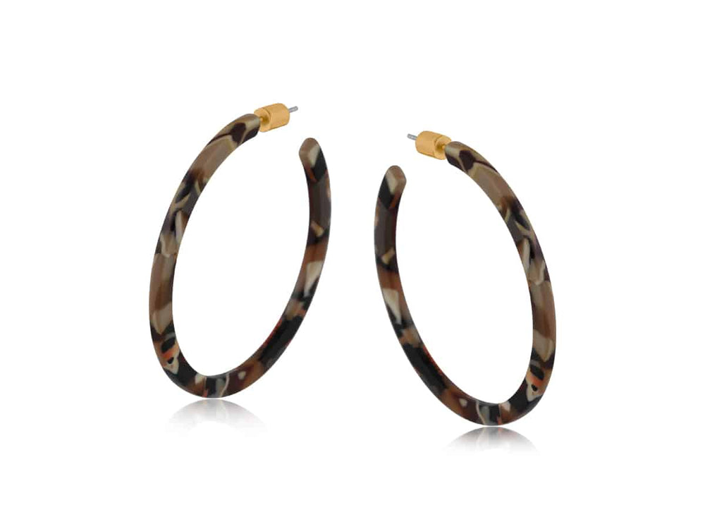 Brown Grey Hortense Statement Hoops