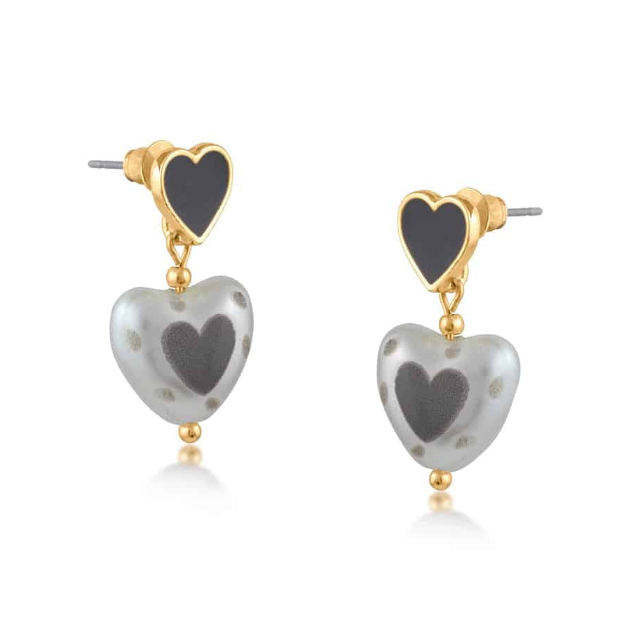 Blue Vladislava Heart Pearl Earrings