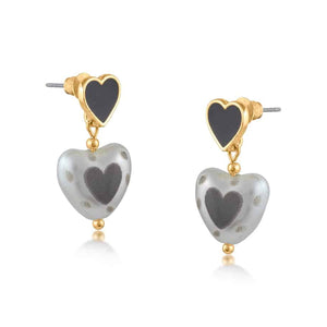 Blue Vladislava Heart Pearl Earrings