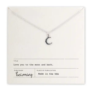 Sterling Silver Love You to the Moon Necklace