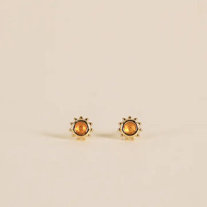 Amber Sun Stud Earrings