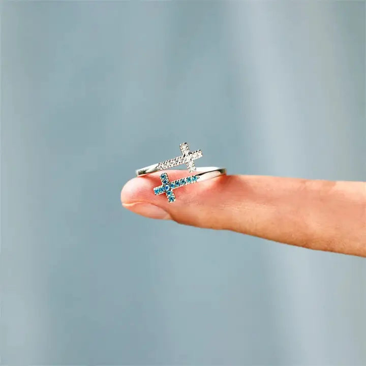 Double Cross Stacking Ring