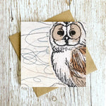 Winter Moon Owl Embroidery Art Card