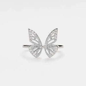 Silver Butterfly Statement Ring