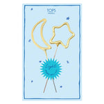 4" Gold Moon and Star Sparkler Card