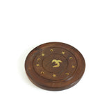 Om Round Wooden Incense Burner