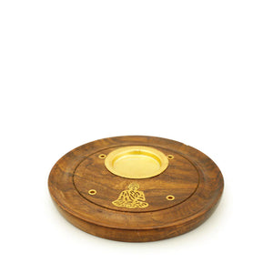 Buddha Round Wooden Incense Burner