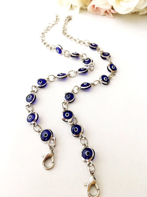 Chain Bracelet with Glass Evil Eye