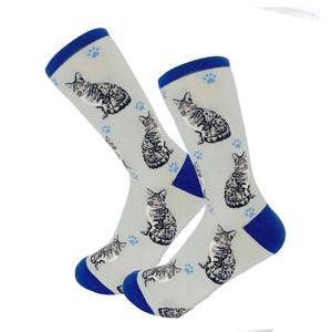 Silver Tabby Cat Socks