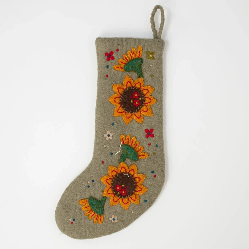 Sunflower Felt Stocking