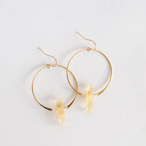 Citrine Circle Earrings