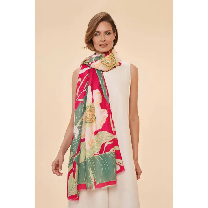 Printed Delicate Tropical Scarf