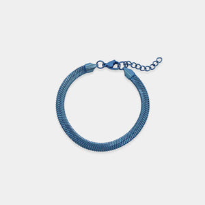 Blue Herringbone Chain Bracelet