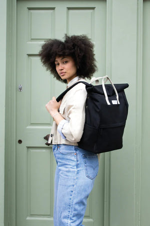 Pebble Black Large Hackney Backpack