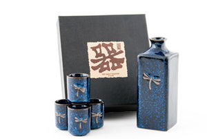 Blue Dragonfly Sake Set 1:4