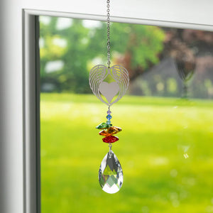 Winged Heart Crystal Suncatcher