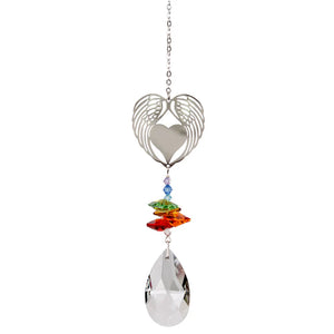 Winged Heart Crystal Suncatcher