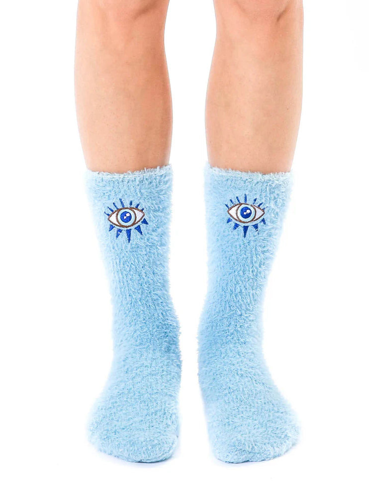 Evil Eye Fuzzy Socks