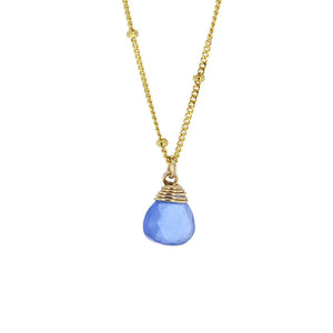 Blue Chalcedony Trinket Stone Necklace