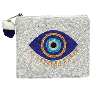 Evil Eye Beaded Pouch