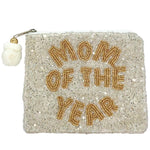 Mom of the Year Beaded Pouch