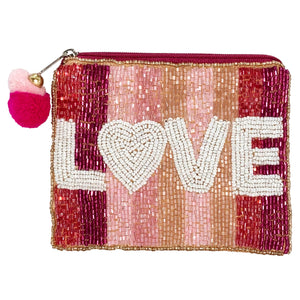 Love Beaded Pouch